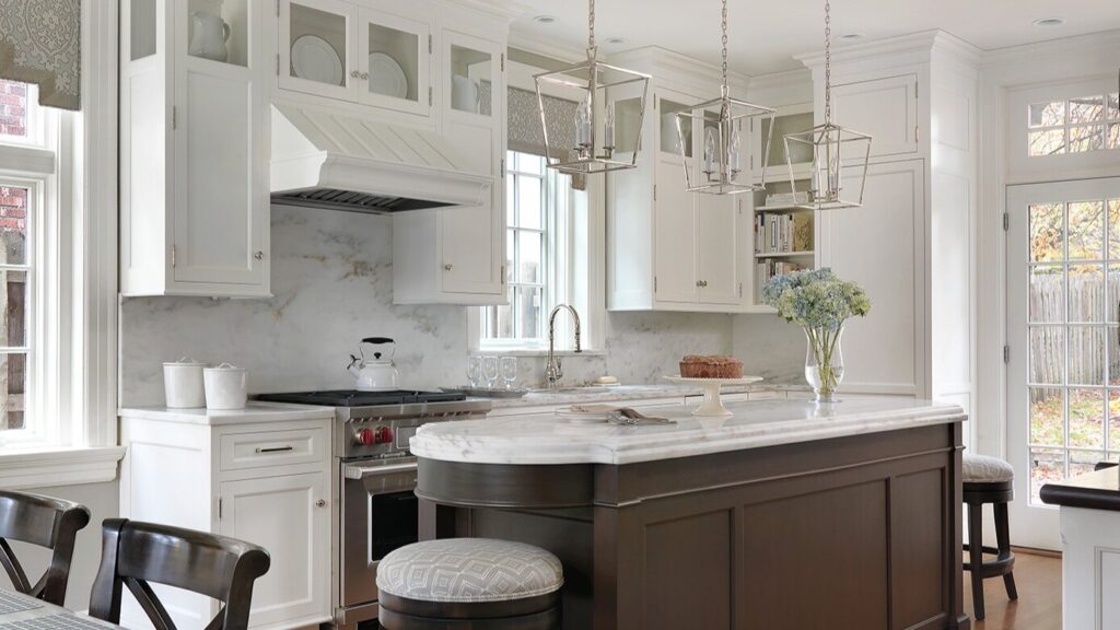 Updated kitchen in contrasting colors