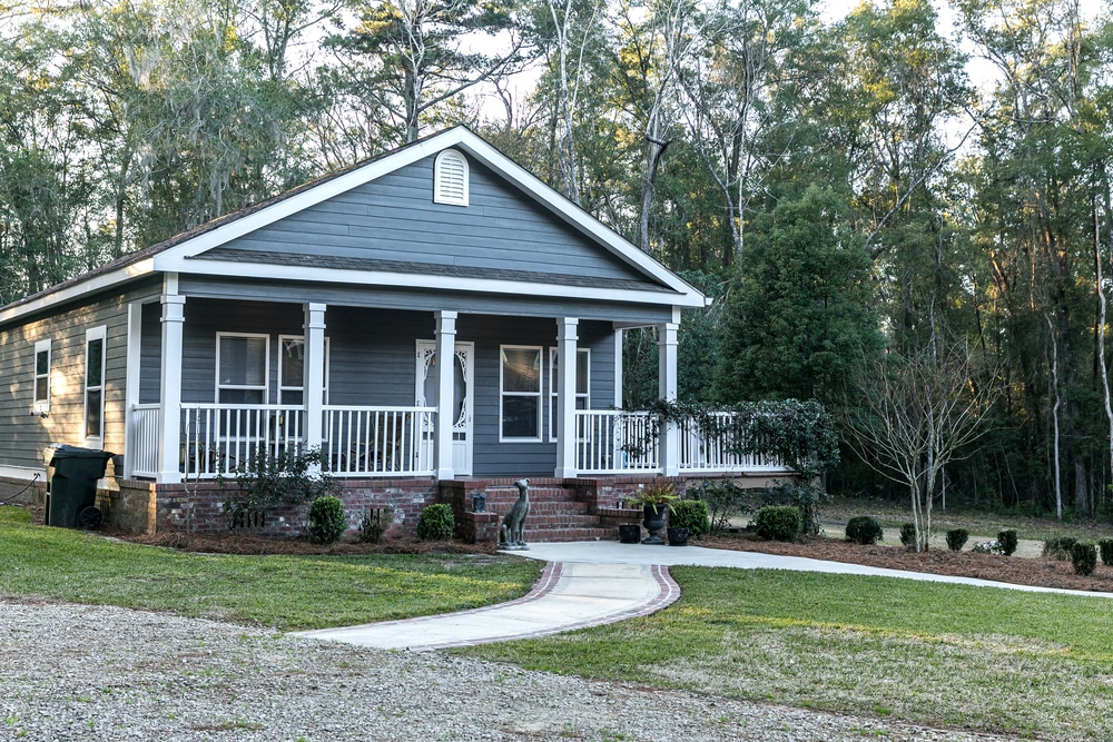 A ranch style home that backs up to the woods.
