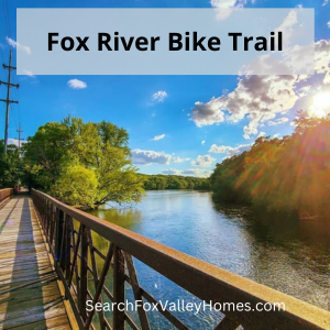 Family friendly paved path along through the Fox River Valley